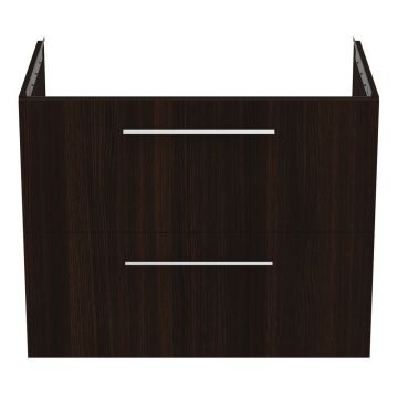 Dulap sub chiuvetă maro închis suspendat cu aspect de lemn de stejar 80x63 cm i.Life B – Ideal Standard