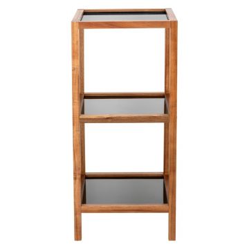 Etajeră de baie neagră/în culoare naturală din sticlă 36x79 cm Fondi – Wenko