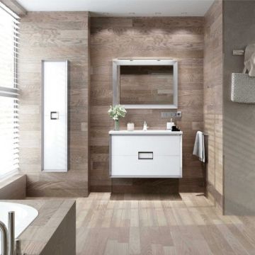 Mobilier De Baie Novus Alb Mat 100cm Cu Lavoar Plus - Avila Dos - Dimensiune 100 cm
