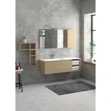 Mobilier SPACE 135 cm cu lavoar din marmura compozita Karag - Culoare wenge 7402
