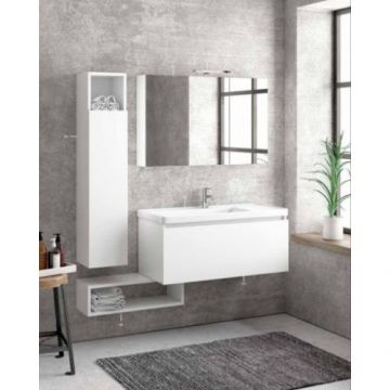 Mobilier Space 80cm Cu Lavoar Incastrat Quattro 8080 - Karag - Culoare wenge 7402