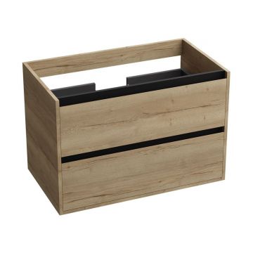 Mobilier suspendat de baie Minnesota 80.5x46x54.2 cm Stejar/Negru