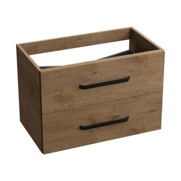 Mobilier suspendat de baie Montana 80.5x46x54.2 cm Nuc/Negru