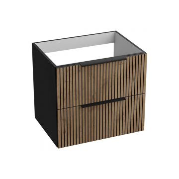 Mobilier suspendat de baie Oklahoma 60.5x46x54.2 cm Maro/Negru