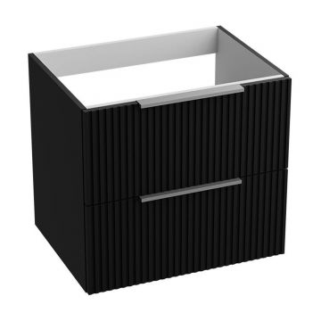 Mobilier suspendat de baie Oklahoma 60.5x46x54.2 cm Negru Mat