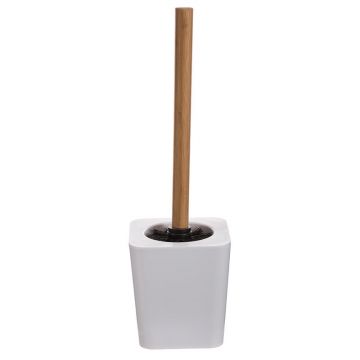 Perie WC Pigal Nature plastic culoarea alb - stejar