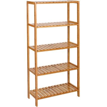 Raft de depozitare multifunctional Vasagle, 60x26x130 cm, bambus, maro