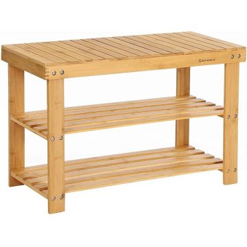Raft de depozitare multifunctional Vasagle, 70.1x28.7x45.3 cm, bambus, natural