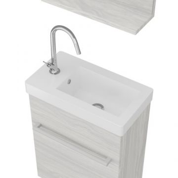 Set masca Savinidue Perla cu lavoar si oglinda - Culoare Grigio