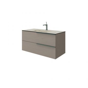 Set masca si lavoar Savinidue Oikos HPL Rovere Ghiaccio - Dimensiune 101 cm