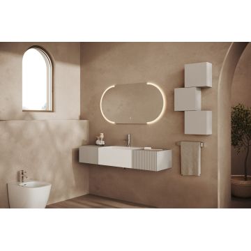 Set mobilier cu 2 corpuri și lavoar de 60 cm SaviniDue, colecția Roma, gri