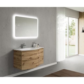 Set mobilier cu extensie si lavoar de 104 cm SaviniDue, colecția Armonia, lemn