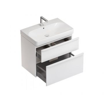 Set mobilier suspendat Geberit Smyle cu lavoar 75 cm, alb - Dimensiune 75 cm