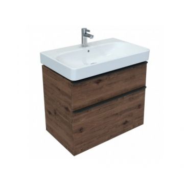 Set mobilier suspendat Geberit Smyle cu lavoar 90 cm, nuc mat - Dimensiune 90 cm