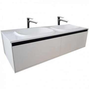 Set Mobilier Suspendat + Lavoar 150 cm Pandora Alb - KolpaSan