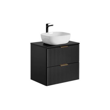 Set masca si lavoar, Adel Negru  MDF culoare Mat, 60 cm