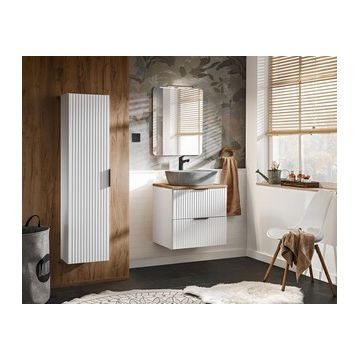 Set Mobilier  baie, din mdf, 5 piese, 60 cm, Adel alb