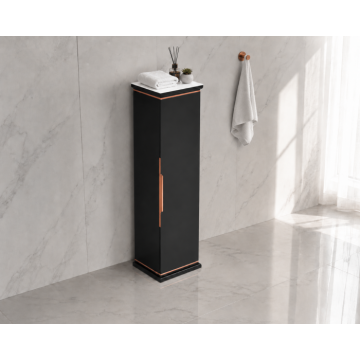 Dulap baie Hermes Negru 39x141x31 cm