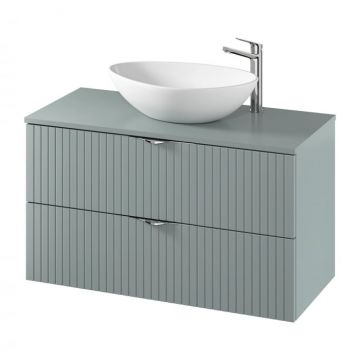 Dulap baie suspendat 100 cm pentru lavoar, fiord mat, Cersanit Tirso