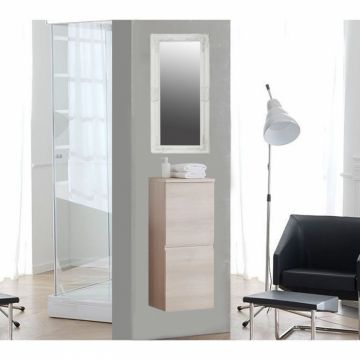 Dulap baie suspendat salcam deschis 95 cm cu doua usi KolpaSan Oxana Dulap baie suspendat salcam deschis 95 cm cu doua usi KolpaSan Oxana