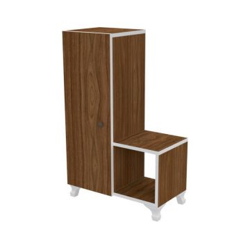 Dulap pentru baie Kenzlife, Walnut, PAL, 60x30x98 cm - KENZLIFE, Maro