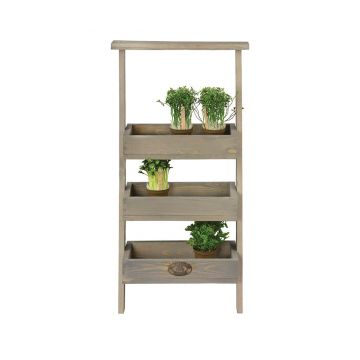 Etajera pentru gradina Grow - Esschert Design, Gri & Argintiu,Maro Etajera pentru gradina Grow - Esschert Design, Gri & Argintiu,Maro