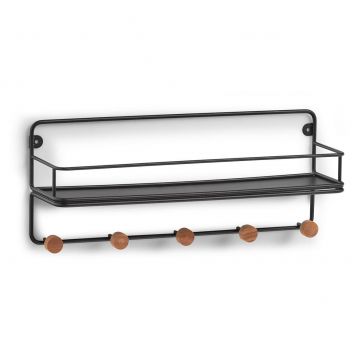 Etajera suspendata din metal Sarmin Negru, l45xA11,8xH18 cm Etajera suspendata din metal Sarmin Negru, l45xA11,8xH18 cm