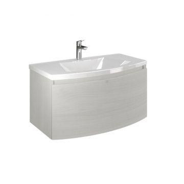 Set masca si lavoar Sole 80 White Oak - Savini Due, Alb