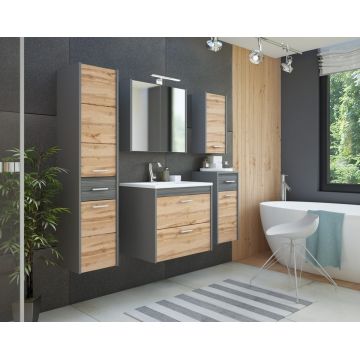 Set Mobilier pentru baie, 7 piese, Ibiza Antracit Set Mobilier pentru baie, 7 piese, Ibiza Antracit