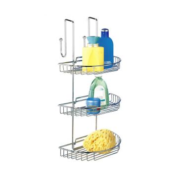 Suport de usa pentru accesoriile de baie Wenko, Alena, otel, 29x27x51 cm - Wenko, Gri & Argintiu