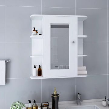 vidaXL Dulap de baie cu oglindă, alb, 66x17x63 cm, MDF