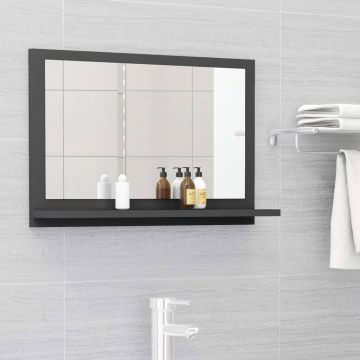 vidaXL Dulap de baie cu oglindă, gri, 60 x 10,5 x 37 cm, PAL