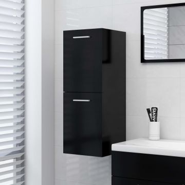 vidaXL Dulap de baie, negru, 30 x 30 x 80 cm, PAL