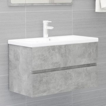 vidaXL Dulap de chiuvetă, gri beton, 80x38,5x45 cm, PAL