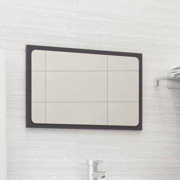 vidaXL Oglindă de baie, gri extralucios, 60x1,5x37 cm, PAL