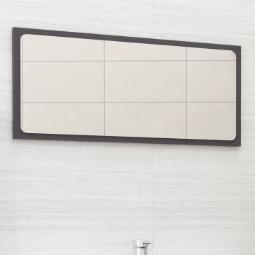 vidaXL Oglindă de baie, gri extralucios, 80x1,5x37 cm, PAL