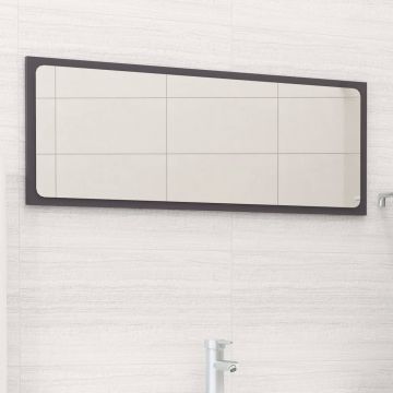 vidaXL Oglindă de baie, gri extralucios, 90x1,5x37 cm, lemn prelucrat