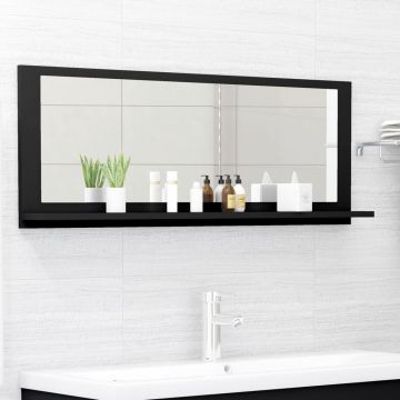vidaXL Oglindă de baie, negru, 100 x 10,5 x 37 cm, PAL