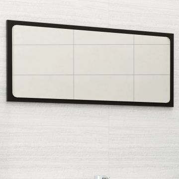 vidaXL Oglindă de baie, negru, 80x1,5x37 cm, PAL