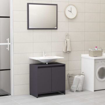 vidaXL Set mobilier de baie, gri, PAL