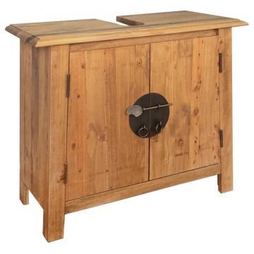 vidaXL Set mobilier de baie, lemn masiv de pin