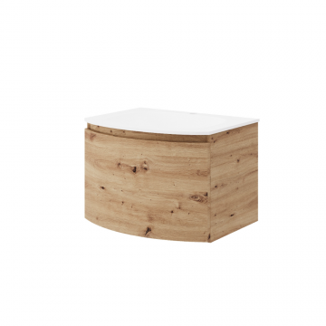 Baza cu lavoar Savini Due Sole, MDF, stejar, 60 cm
