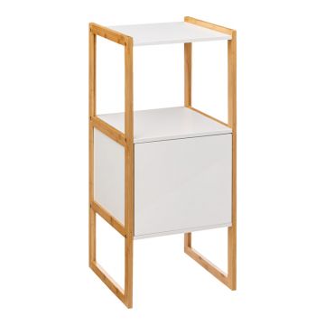 Cabină joasă montată pe perete Derfen pakoworld în culoare alb-Natural 33x33x80cm 33x33