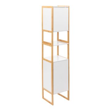 Cabinet coloană Derfen pakoworld din MDF în culoare alb-Natural 33x33x170cm 33x33