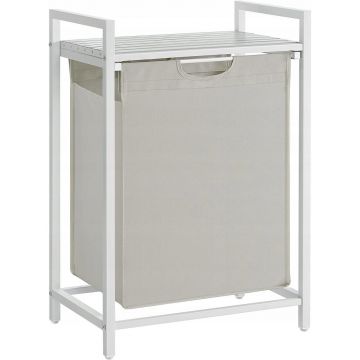 Dulap baie, Artool, placa raft MDF, cadru otel, cu compartiment rufe, alb, 50x33x72 cm