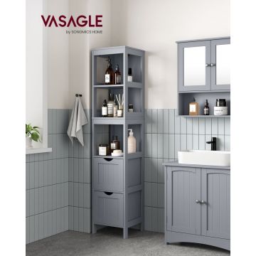 Dulap baie Vasagle Gri 30x30x141.5 cm