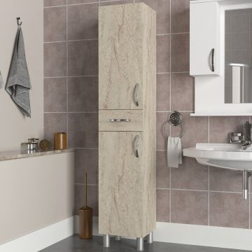 Dulap de baie, Arcadia, Selin 2 Doors 1 Drawer, Travertin