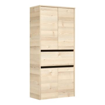 Dulap de baie în culoare naturală înalt/suspendat cu aspect de lemn de pin 146x67 cm Quickset 393 – Pelipal