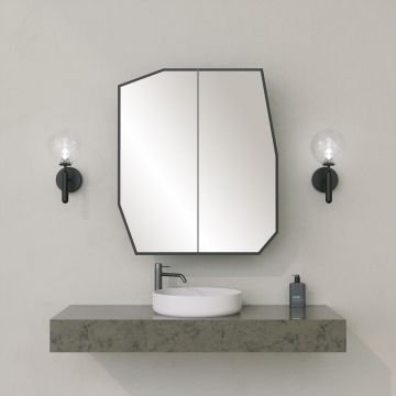 Dulap de baie, Neostill, Quartz Cabinet, 12x45x50 cm, MDF , Negru