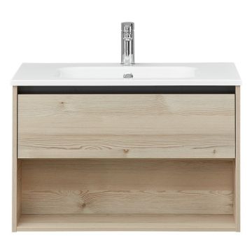 Dulap fără chiuvetă în culoare naturală suspendat cu aspect de lemn de pin 51x80 cm Quickset 393 – Pelipal